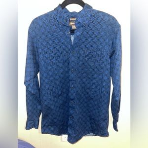 Ariat blue and black long sleeve button down shirt
